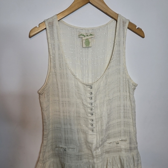 Anthropologie Cream Pleated Sundress - Picture 2 of 9